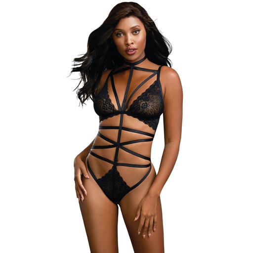 [TD-20013-BK] Monokini Teddy Dress TD-20013