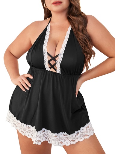 [EC-00339-BK-WH] Maid Erotic Costume EC-00339